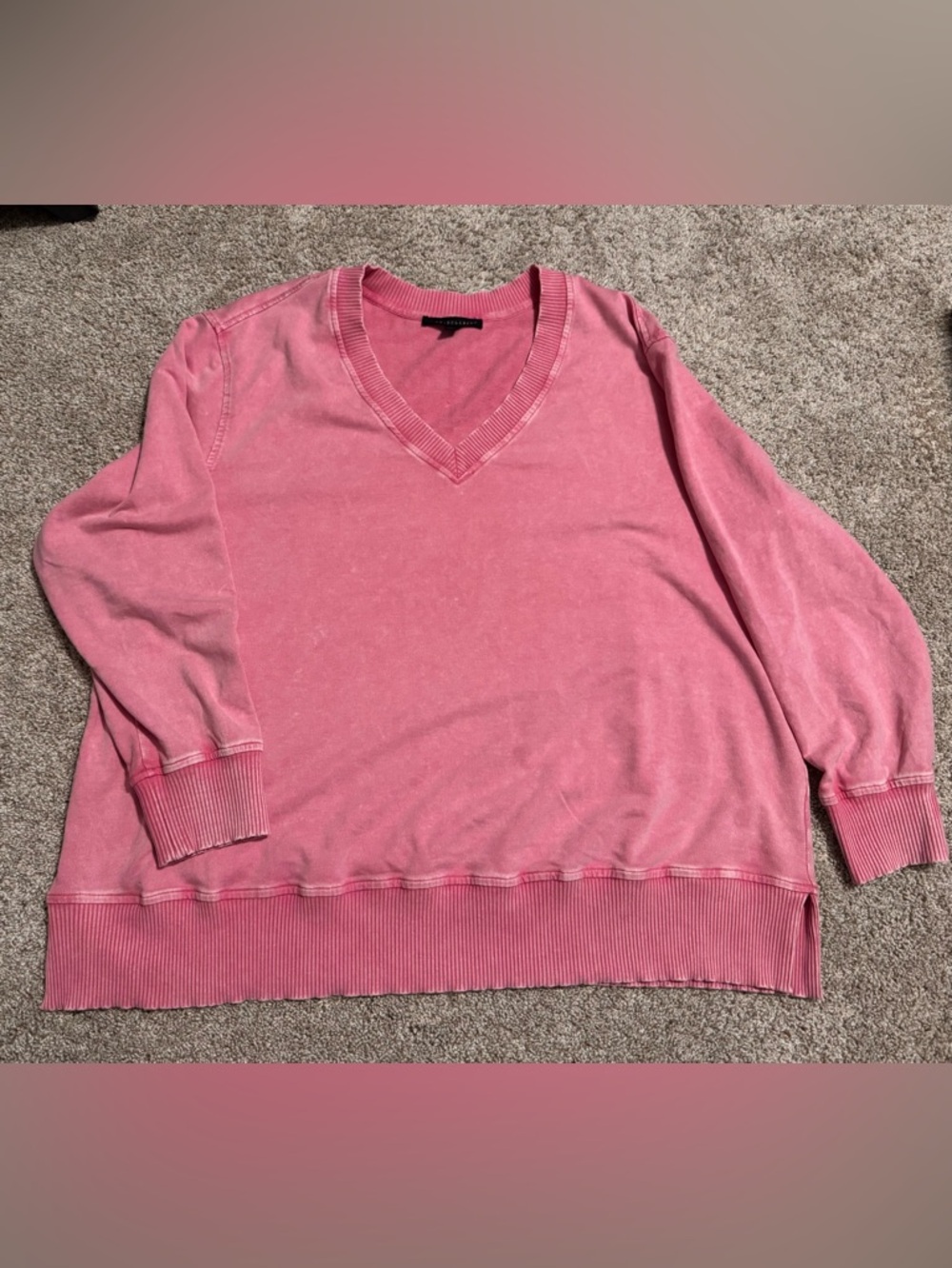Jane and Delancey Pink V-Neck Women's Sweater
